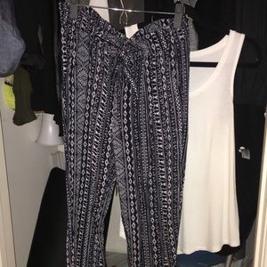Tie waist pants